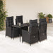 Set mobilier de grădină cu perne, 5 piese, negru, poliratan - WALTI WALTI