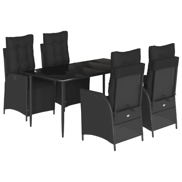 Set mobilier de grădină cu perne, 5 piese, negru, poliratan - WALTI WALTI