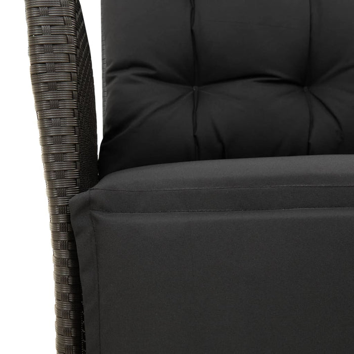 Set mobilier de grădină cu perne, 7 piese, negru, poliratan WALTI