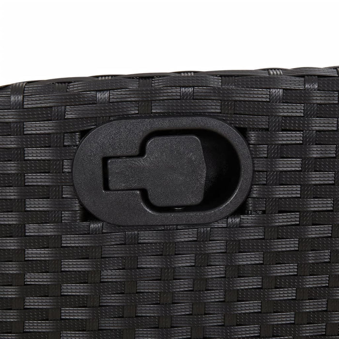 Set mobilier de grădină cu perne, 3 piese, negru, poliratan - WALTI WALTI
