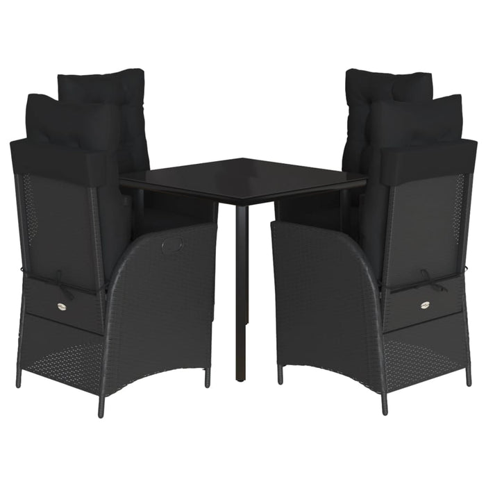 Set mobilier de grădină cu perne, 5 piese, negru, poliratan - WALTI WALTI