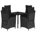 Set mobilier de grădină cu perne, 5 piese, negru, poliratan - WALTI WALTI