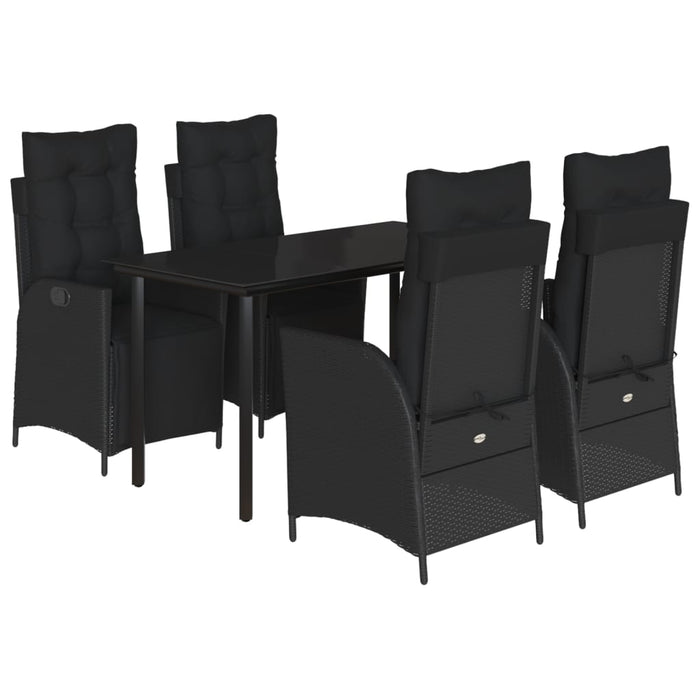Set mobilier de grădină cu perne, 5 piese, negru, poliratan - WALTI WALTI