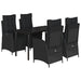 Set mobilier de grădină cu perne, 5 piese, negru, poliratan - WALTI WALTI