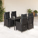 Set mobilier de grădină cu perne, 5 piese, negru, poliratan - WALTI WALTI