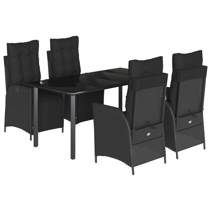 Set mobilier de grădină cu perne, 5 piese, negru, poliratan - WALTI WALTI
