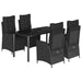 Set mobilier de grădină cu perne, 5 piese, negru, poliratan - WALTI WALTI