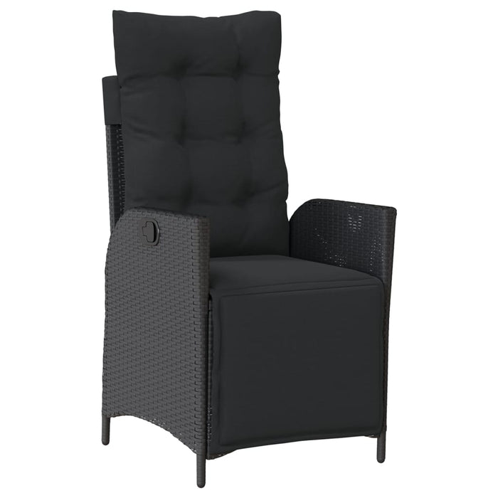 Set mobilier de grădină cu perne, 9 piese, negru, poliratan - WALTI WALTI