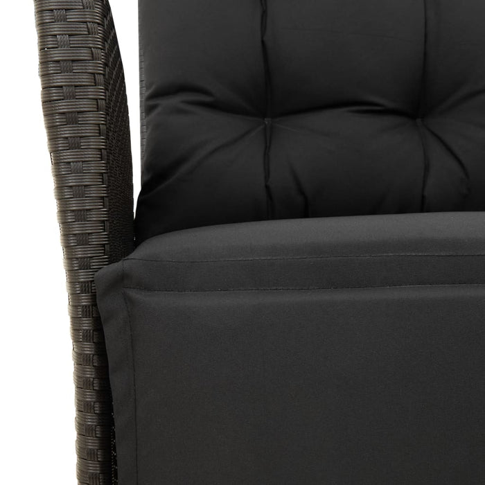 Set mobilier de grădină cu perne, 9 piese, negru, poliratan - WALTI WALTI