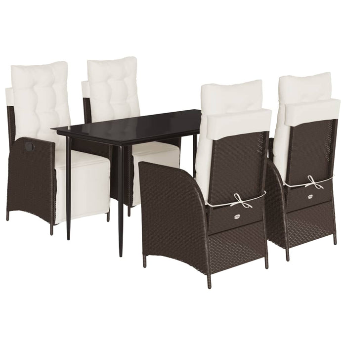 Set mobilier de grădină, 5 piese, cu perne, maro, poliratan - WALTI WALTI