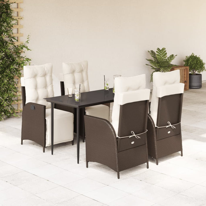 Set mobilier de grădină, 5 piese, cu perne, maro, poliratan - WALTI WALTI