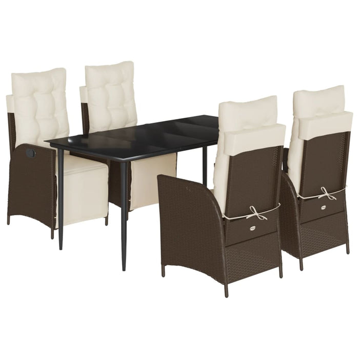 Set mobilier de grădină, 5 piese, cu perne, maro, poliratan - WALTI WALTI