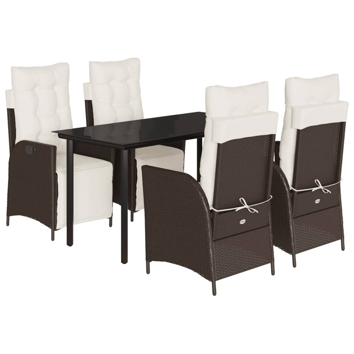 Set mobilier de grădină, 5 piese, cu perne, maro, poliratan - WALTI WALTI