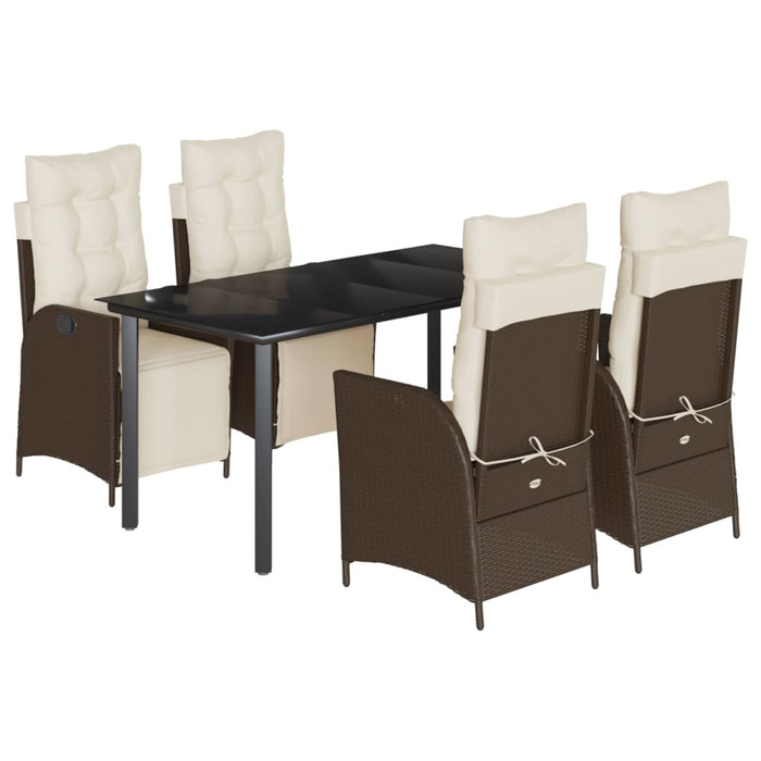 Set mobilier de grădină, 5 piese, cu perne, maro, poliratan - WALTI WALTI