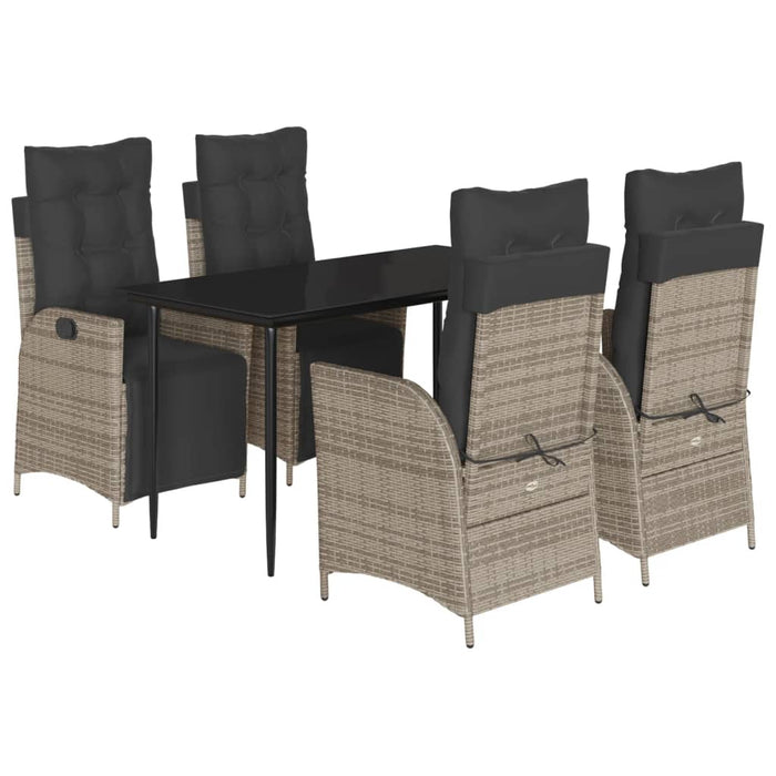 Set mobilier de grădină cu perne, 5 piese, gri, poliratan - WALTI WALTI