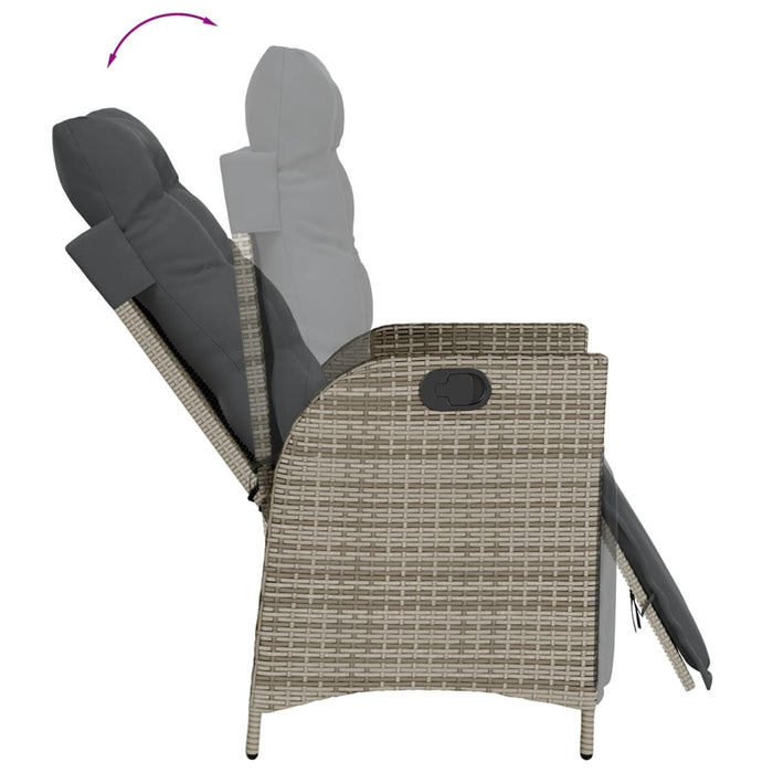 Set mobilier de grădină cu perne, 7 piese, gri, poliratan WALTI