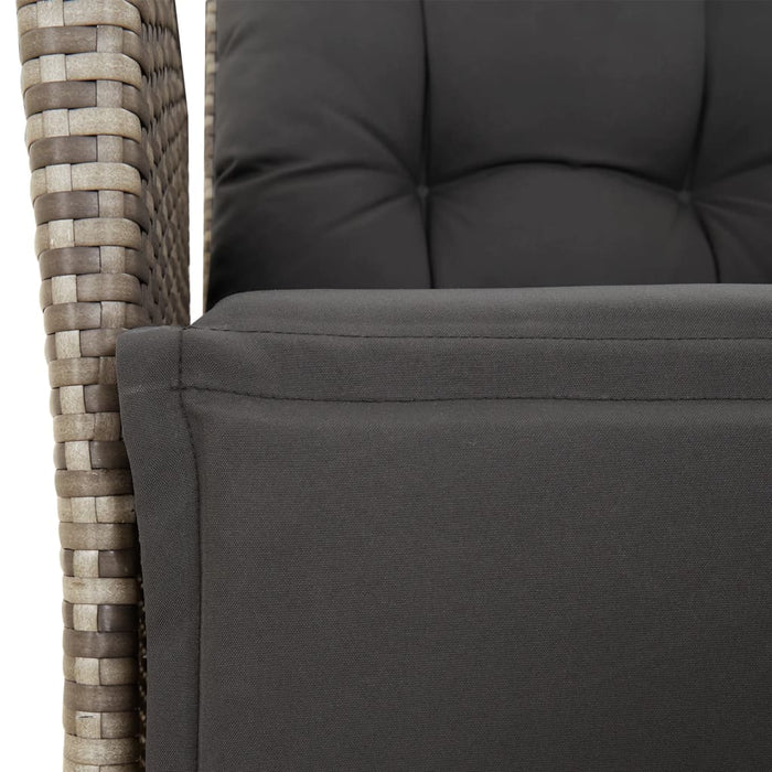 Set mobilier de grădină cu perne, 7 piese, gri, poliratan WALTI