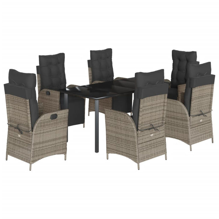 Set mobilier de grădină cu perne, 7 piese, gri, poliratan - WALTI WALTI