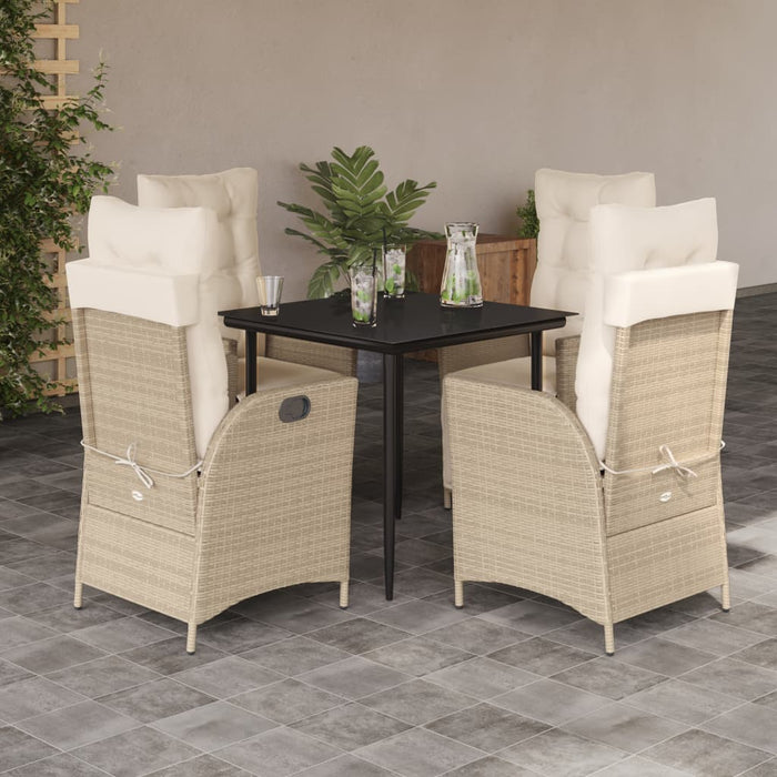 Set mobilier de grădină cu perne, 5 piese, bej, poliratan - WALTI WALTI