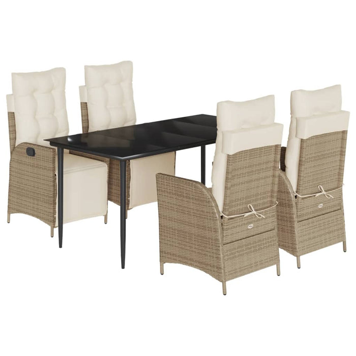 Set mobilier de grădină cu perne, 5 piese, bej, poliratan - WALTI WALTI