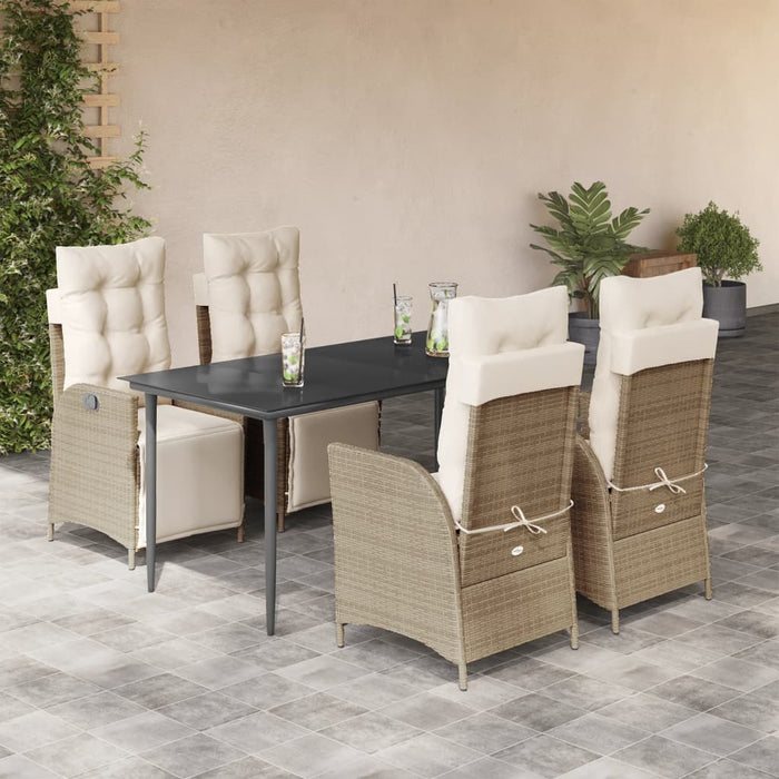 Set mobilier de grădină cu perne, 5 piese, bej, poliratan - WALTI WALTI