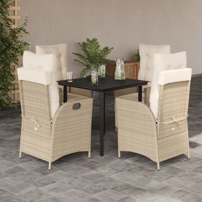 Set mobilier de grădină cu perne, 5 piese, bej, poliratan - WALTI WALTI