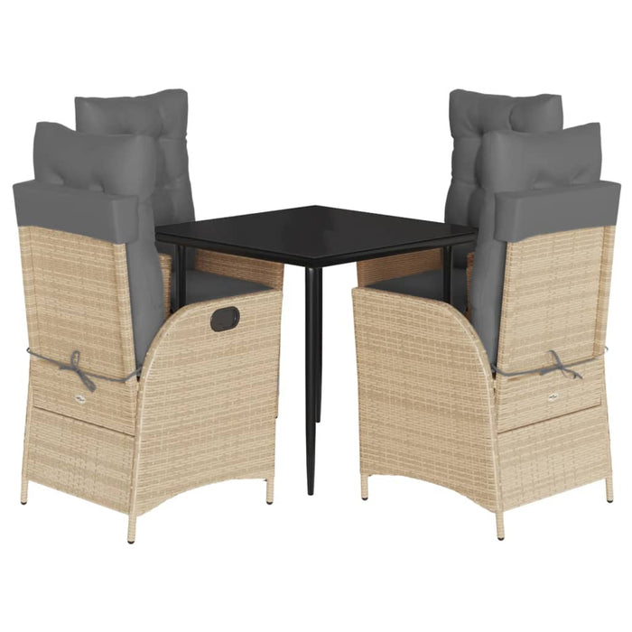 Set mobilier pentru grădină, 5 piese, cu perne, bej, poliratan - WALTI WALTI