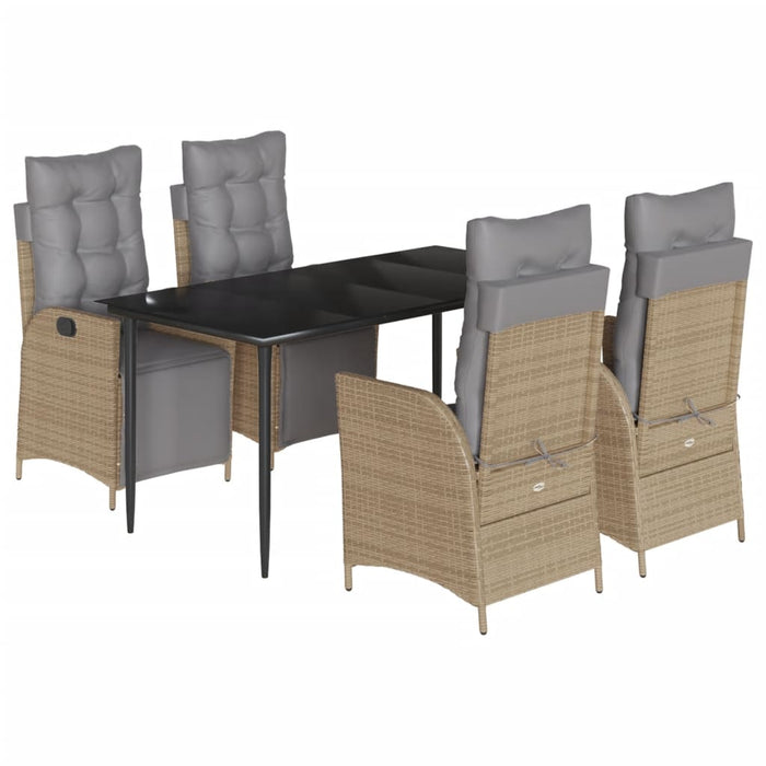 Set mobilier pentru grădină, 5 piese, cu perne, bej, poliratan - WALTI WALTI