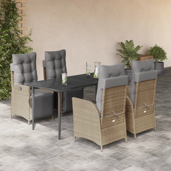 Set mobilier pentru grădină, 5 piese, cu perne, bej, poliratan - WALTI WALTI