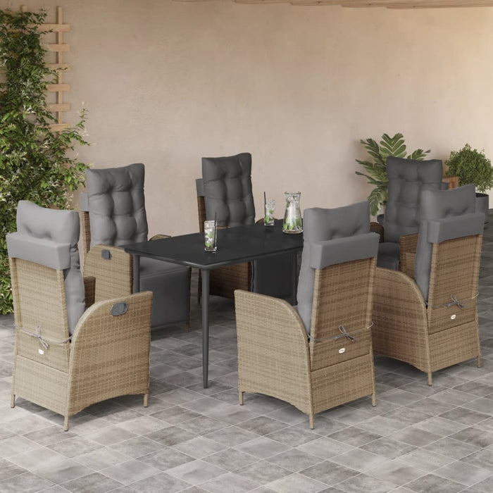 Set mobilier pentru grădină, 7 piese, cu perne, bej, poliratan - WALTI WALTI