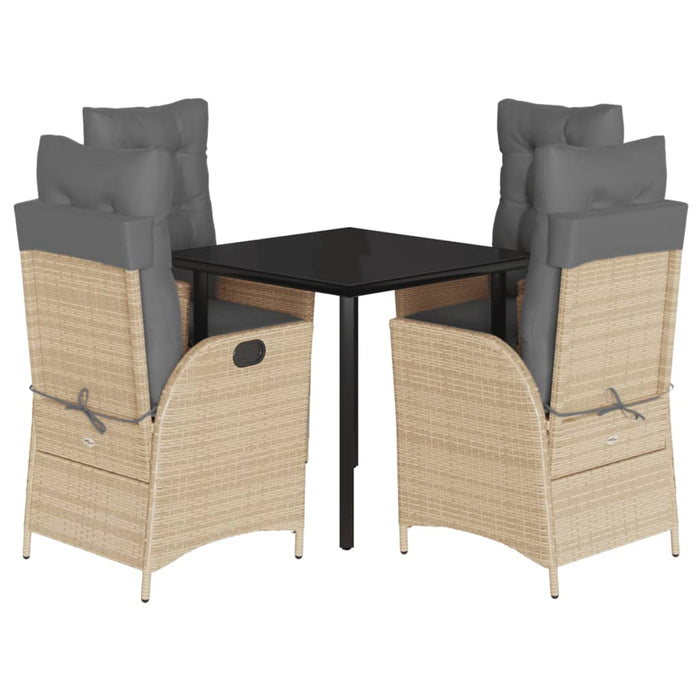 Set mobilier pentru grădină, 5 piese, cu perne, bej, poliratan - WALTI WALTI