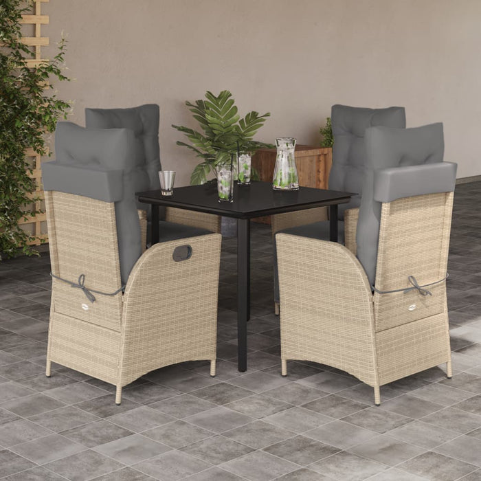 Set mobilier pentru grădină, 5 piese, cu perne, bej, poliratan - WALTI WALTI