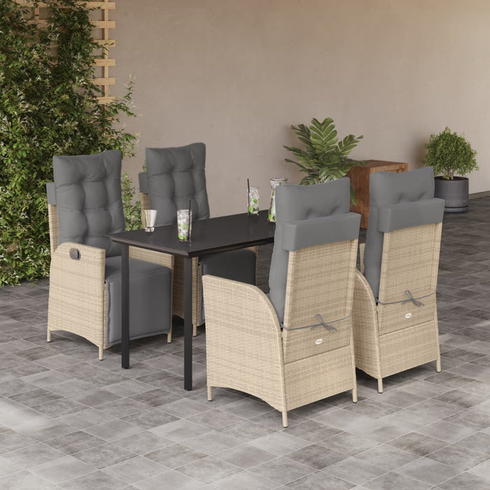 Set mobilier pentru grădină, 5 piese, cu perne, bej, poliratan - WALTI WALTI