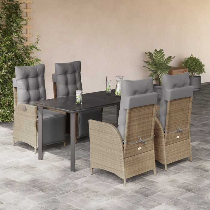 Set mobilier pentru grădină, 5 piese, cu perne, bej, poliratan - WALTI WALTI