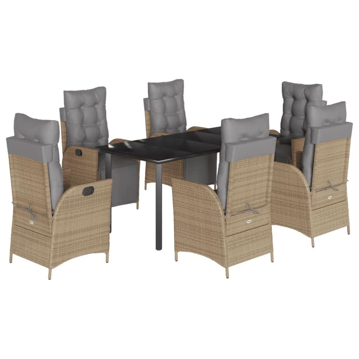 Set mobilier pentru grădină, 7 piese, cu perne, bej, poliratan - WALTI WALTI