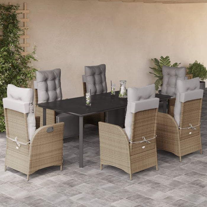 Set mobilier pentru grădină, 7 piese, cu perne, bej, poliratan - WALTI WALTI