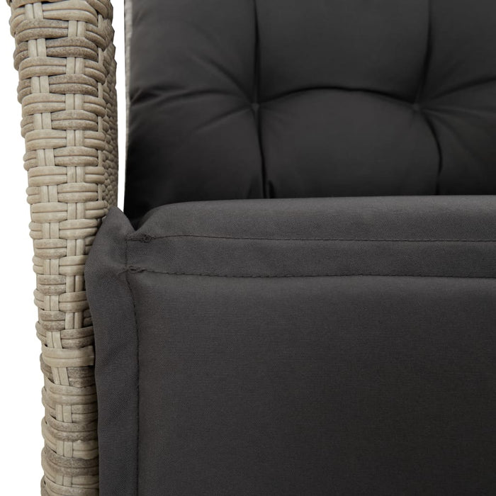 Set mobilier de grădină cu perne, 3 piese,gri deschis,poliratan - WALTI WALTI