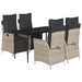 Set mobilier de grădină cu perne, 5 piese gri deschis poliratan - WALTI WALTI