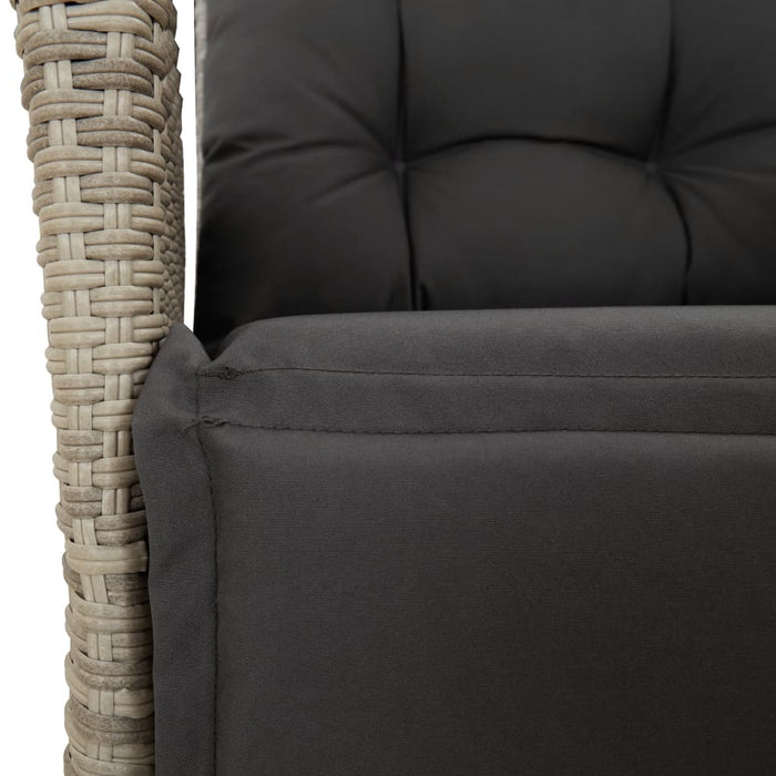 Set mobilier de grădină cu perne, 5 piese gri deschis poliratan - WALTI WALTI