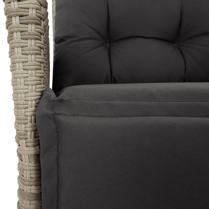 Set mobilier de grădină cu perne, 3 piese,gri deschis,poliratan - WALTI WALTI
