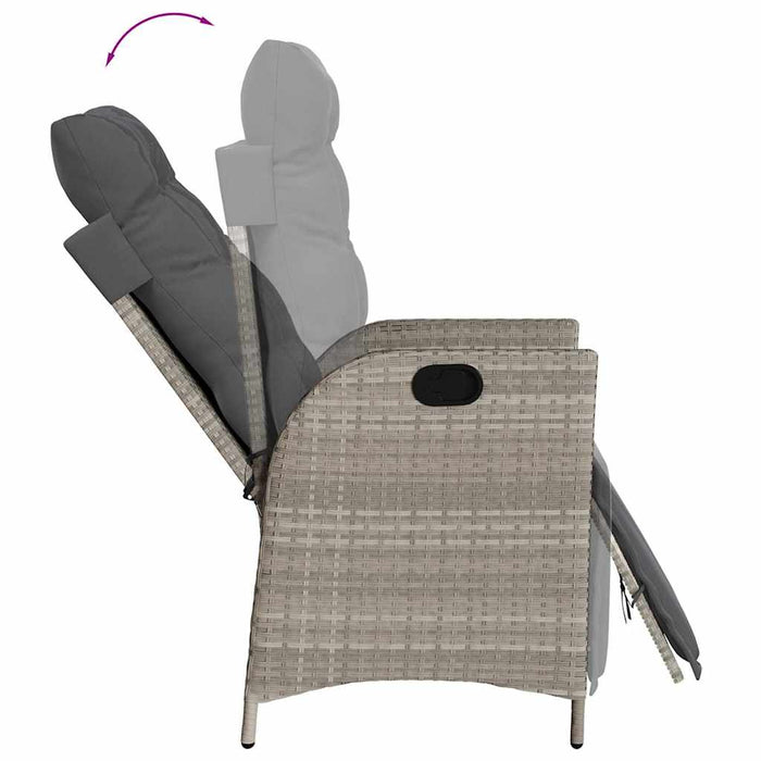 Set mobilier de grădină cu perne, 5 piese gri deschis poliratan - WALTI WALTI