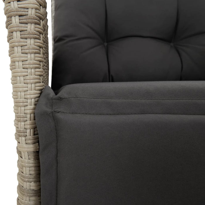 Set mobilier grădină cu perne, 9 piese, gri deschis, poliratan - WALTI WALTI