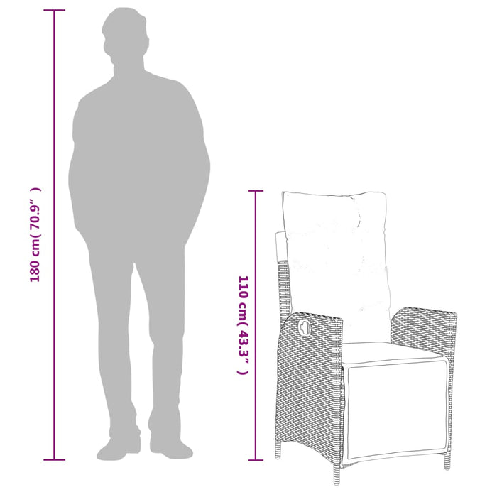 Set mobilier grădină cu perne, 9 piese, gri deschis, poliratan - WALTI WALTI