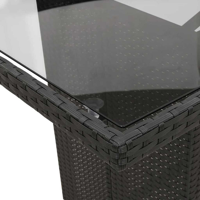 Set mobilier de grădină cu perne, 7 piese, negru, poliratan WALTI