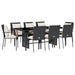 Set mobilier de grădină cu perne, 9 piese, negru, poliratan - WALTI WALTI