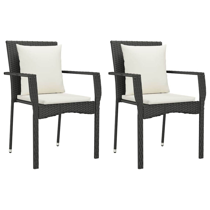 Set mobilier de grădină cu perne, 9 piese, negru, poliratan - WALTI WALTI
