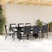 Set mobilier de grădină cu perne, 9 piese, negru, poliratan - WALTI WALTI