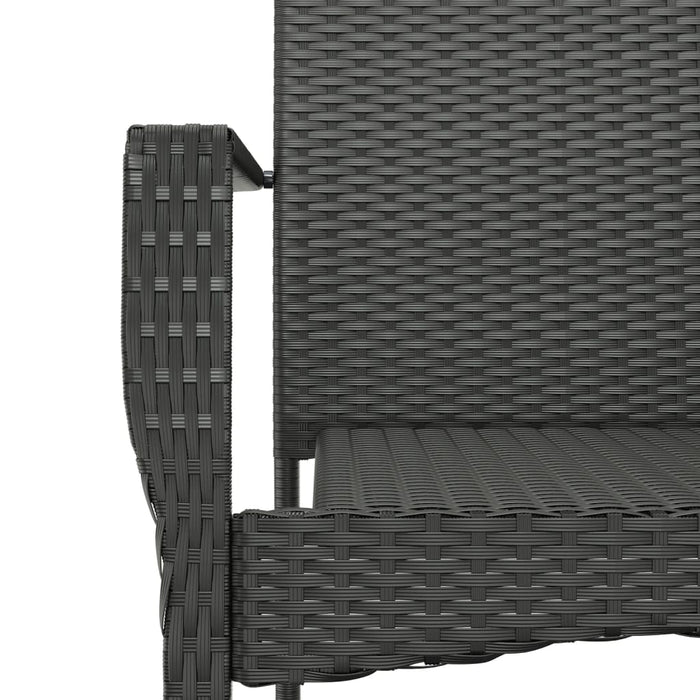 Set mobilier de grădină cu perne, 7 piese, negru, poliratan WALTI
