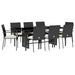 Set mobilier de grădină cu perne, 9 piese, negru, poliratan - WALTI WALTI