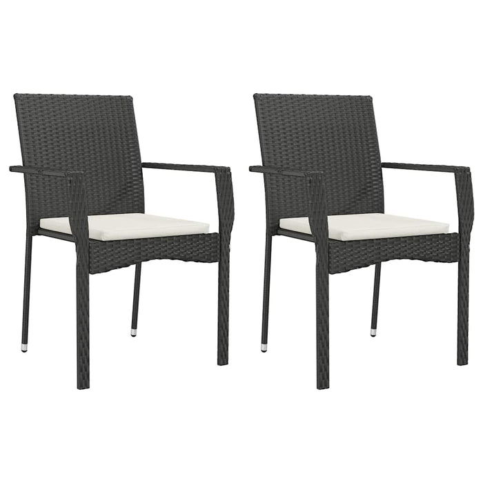 Set mobilier de grădină cu perne, 9 piese, negru, poliratan - WALTI WALTI